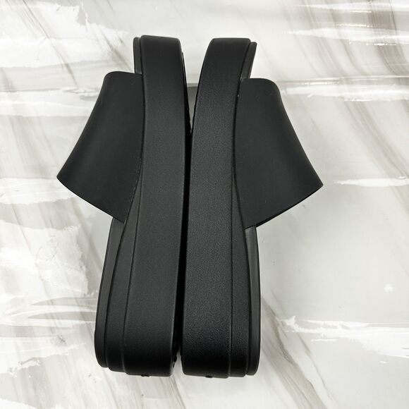 Crocs Brooklyn Slide On Wedge Platform Black Open Toe Sandals Women Size 10 - Picture 10 of 13
